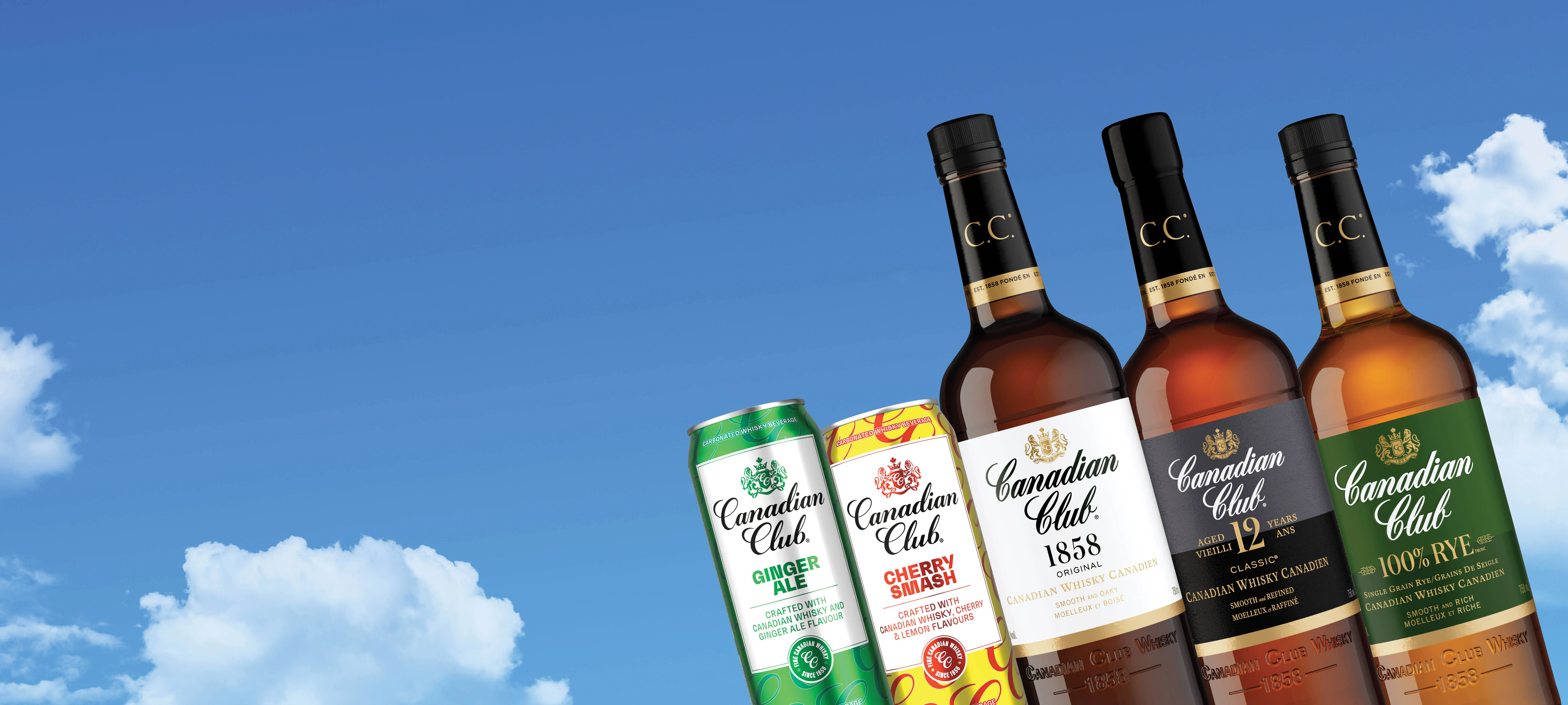 canadianclub whiskies and cans 